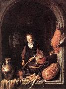 Gerrit Dou Woman Peeling Carrot oil